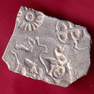 ANCIENT INDIA MAURYAN PERIOD MAGADH DYNASTY ANIMAL STANDING SILVER PUNCHMARK– FB3783
