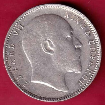 British India 1904 Edward VII One Rupee Silver Coin  – FB3929 - Image 2