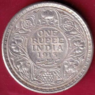 BRITISH INDIA 1913 BOMBAY MINT GEORGE V ONE RUPEE BEAUTIFUL SILVER COIN– FB3962