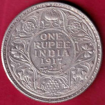 British India 1917 bombay mint George v Emperor One Rupee– FB4011