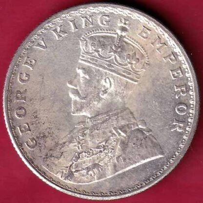 British India 1919 bombay mint George v One Rupee Silver coin– FB4018 - Image 2