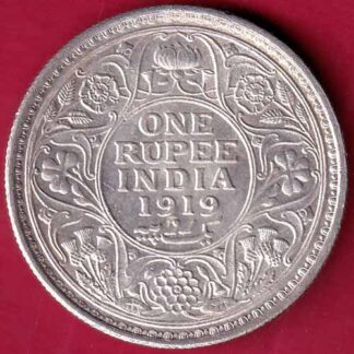 British India 1919  George v One Rupee Silver coin– FB4081