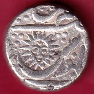 INDORE STATE SUN FACE INO SHAH ALAM II MALHAR RAO ONE RUPEE SILVER COIN– FB4197