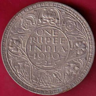 British India 1940 George VI Bombay Mint One Rupee  –FB4209