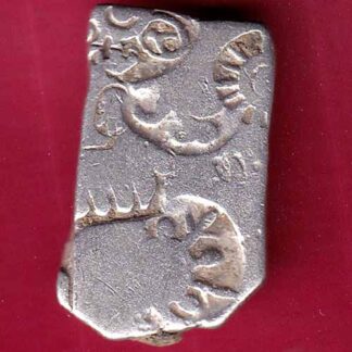 ANCIENT INDIA MAURYAN PERIOD “BOTH SIDE PUNCHES” MAGADH DYNASTY ANIMAL STANDING SILVER PUNCHMARK –FB4219