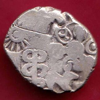 ANCIENT INDIA MAURYAN PERIOD MAGADH DYNASTY ANIMAL STANDING SILVER PUNCHMARK– FB4534