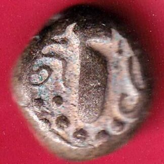 ANCIENT INDIA GADHAYA DYNASTY KING PORTRAIT “OMKAR VERIETY” COIN– FB4295