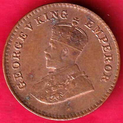 BRITISH INDIA 1924 GEORGE V 1/12 ANNA COPPER COIN – FB4321 - Image 2
