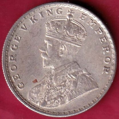 British India 1919 bombay mint George v One Rupee Silver coin– FB4337 - Image 2