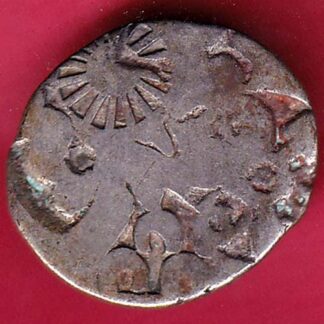 ANCIENT INDIA MAURYAN PERIOD MAGADH DYNASTY ANIMAL STANDING SILVER PUNCHMARK– FB4346