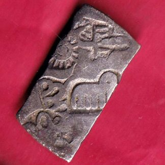 ANCIENT INDIA MAURYAN PERIOD MAGADH DYNASTY ANIMAL STANDING SILVER PUNCHMARK– FB4401