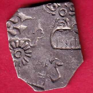 ANCIENT INDIA MAURYAN PERIOD MAGADH DYNASTY ANIMAL STANDING SILVER PUNCHMARK– FB4404