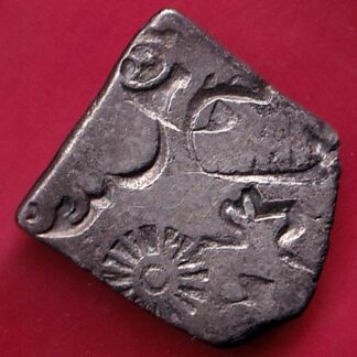 ANCIENT INDIA MAURYAN PERIOD MAGADH DYNASTY ANIMAL STANDING SILVER PUNCHMARK– FB4506