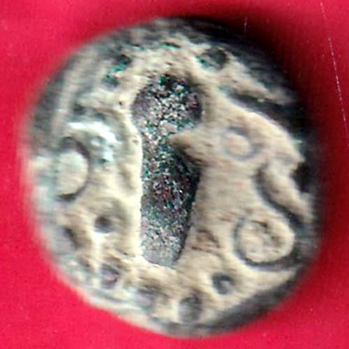 ANCIENT INDIA GADHAYA DYNASTY KING PORTRAIT “OMKAR VERIETY” COIN – FB4511 - Image 2