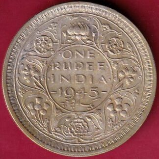 British India 1945 lahore Mint George Vi One Rupee  – FB4553