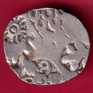 ANCIENT INDIA MAURYAN PERIOD MAGADH DYNASTY ANIMAL STANDING SILVER PUNCHMARK – FB4564