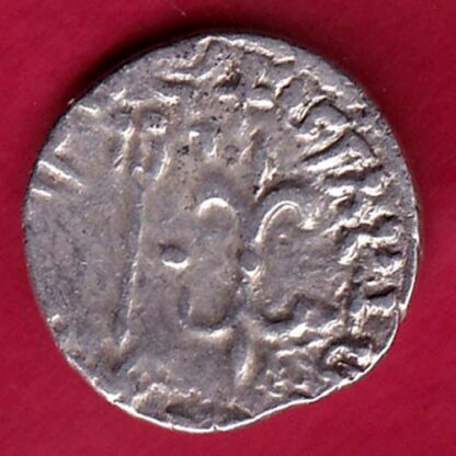 ANCIENT INDIA NAHAPAN DYNESTY KINGS PORTRAIT SILVER COIN – FB4575 - Image 2