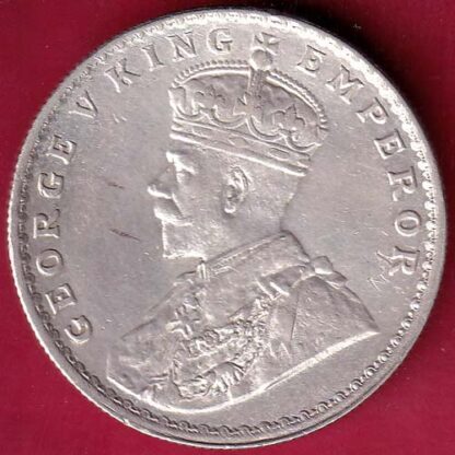 British India 1916 Bombay mint George V one Rupee Silver Coin– FB4580 - Image 2