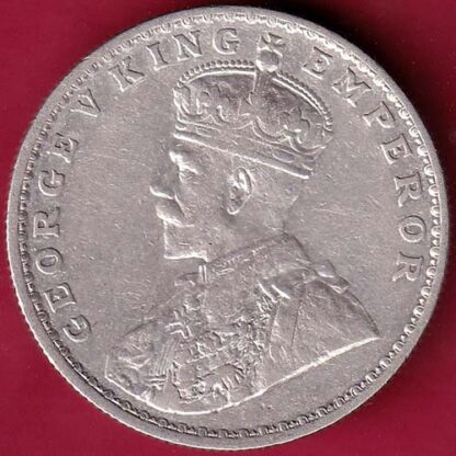 British India 1918 Bombay Mint George v One Rupee silver coin  – FB4606 - Image 2