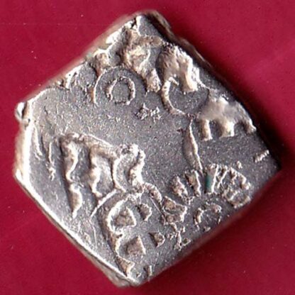 ANCIENT INDIA MAURYAN PERIOD MAGADH DYNASTY ANIMAL STANDING SILVER PUNCHMARK – FB4619