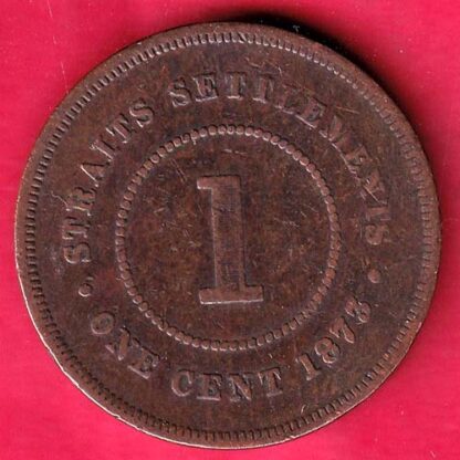 STRAITS SETTLEMENTS 1873 VICTORIA QUEEN ONE CENT COPPER COIN – FB4621
