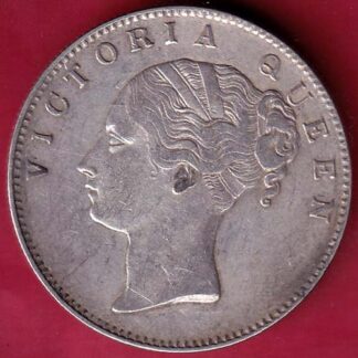 East India Company 1840 Continuous Legend Victoria Queen One Rupee Silver coin – FB4635