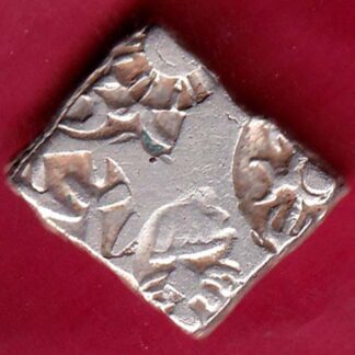 ANCIENT INDIA MAURYAN PERIOD MAGADH DYNASTY ANIMAL STANDING SILVER PUNCHMARK –FB4666