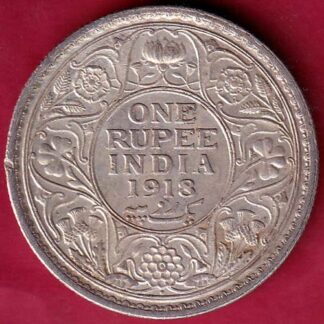 British India 1918 Bombay Mint George v One Rupee silver coin – FB4690