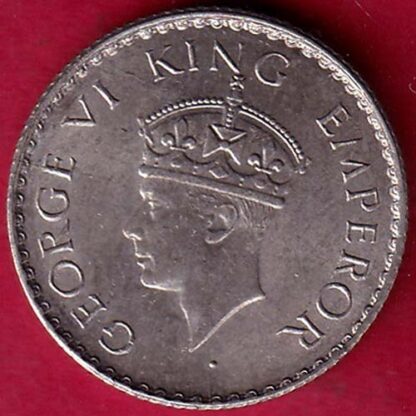 BRITISH INDIA 1940 BOMBAY MINT GEORGE VI 1/4 RUPEE SILVER COIN – FB4694 - Image 2
