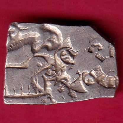 ANCIENT INDIA MAURYAN PERIOD MAGADH DYNASTY ANIMAL STANDING SILVER PUNCHMARK  –FB4719