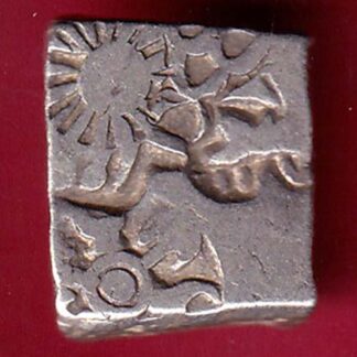 ANCIENT INDIA MAURYAN PERIOD MAGADH DYNASTY ANIMAL STANDING SILVER PUNCHMARK   –FB4740