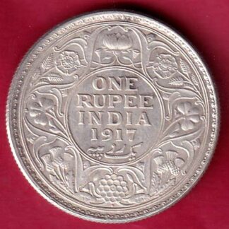 British India 1917 bombay mint George v Emperor One Rupee –FB4744