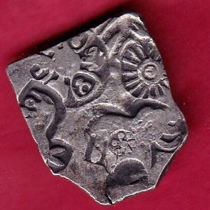 ANCIENT INDIA MAURYAN PERIOD MAGADH DYNASTY ANIMAL STANDING SILVER PUNCHMARK –FB4746
