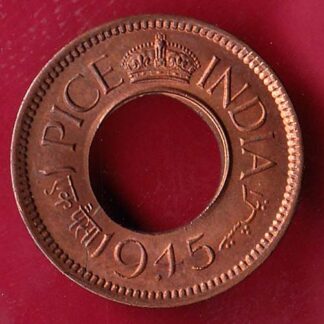 British India unc 1945 bombay mint one Pice –FB4795