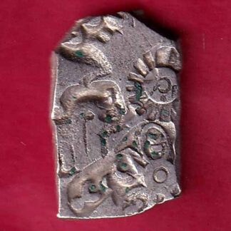 ANCIENT INDIA MAURYAN PERIOD MAGADH DYNASTY ANIMAL STANDING SILVER PUNCHMARK  – FB4813