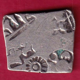 ANCIENT INDIA MAURYAN PERIOD MAGADH DYNASTY ANIMAL STANDING SILVER PUNCHMARK - FB4850