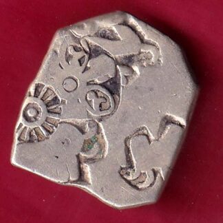 ANCIENT INDIA MAURYAN PERIOD MAGADH DYNASTY ANIMAL STANDING SILVER PUNCHMARK  - FB4854