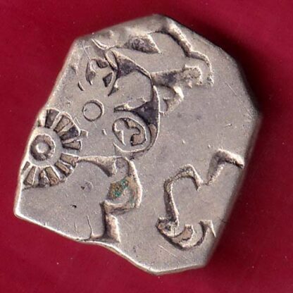 ANCIENT INDIA MAURYAN PERIOD MAGADH DYNASTY ANIMAL STANDING SILVER PUNCHMARK  - FB4854