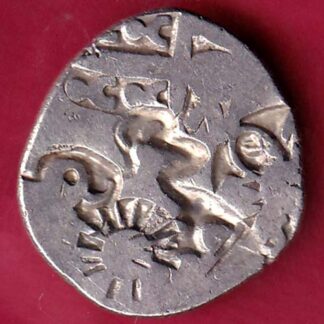 ANCIENT INDIA MAURYAN PERIOD MAGADH DYNASTY ANIMAL STANDING SILVER PUNCHMARK – FB4891