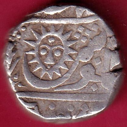 INDORE STATE SUN FACE INO SHAH ALAM II MALHAR RAO ONE RUPEE SILVER COIN – FB4898