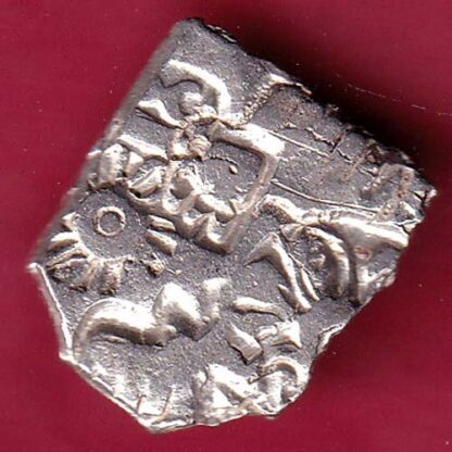 ANCIENT INDIA MAURYAN PERIOD MAGADH DYNASTY ANIMAL STANDING SILVER PUNCHMARK –FB4908