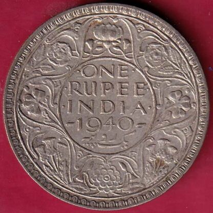 British India 1940 George VI Bombay Mint One Rupee  –FB4934