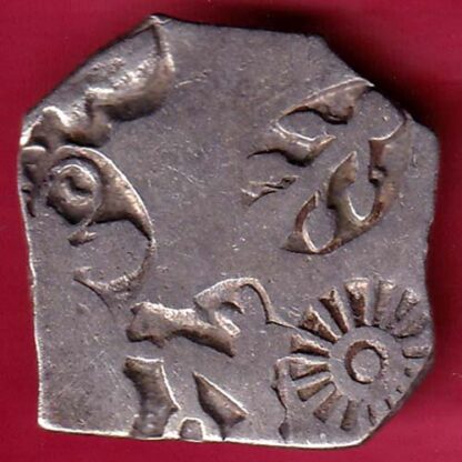 ANCIENT INDIA MAURYAN PERIOD MAGADH DYNASTY ANIMAL STANDING SILVER PUNCHMARK –FB4973
