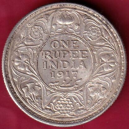 British India 1917 bombay mint George v Emperor One Rupee– FB5029
