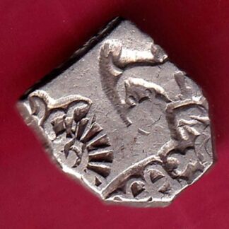 ANCIENT INDIA MAURYAN PERIOD MAGADH DYNASTY ANIMAL STANDING SILVER PUNCHMARK – FB5054