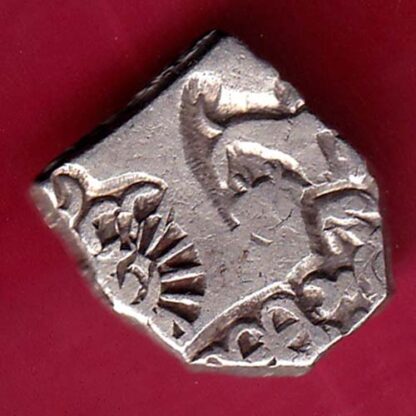 ANCIENT INDIA MAURYAN PERIOD MAGADH DYNASTY ANIMAL STANDING SILVER PUNCHMARK – FB5054
