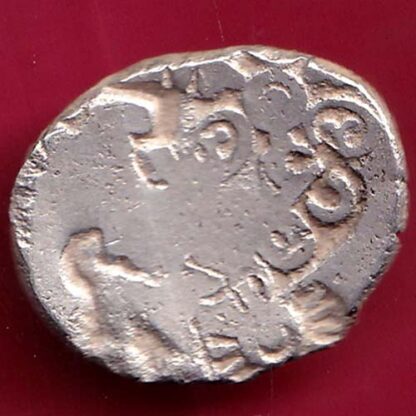 ANCIENT INDIA MAURYAN PERIOD MAGADH DYNASTY ANIMAL STANDING SILVER PUNCHMARK  – FB5058