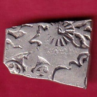 ANCIENT INDIA MAURYAN PERIOD MAGADH DYNASTY ANIMAL STANDING SILVER PUNCHMARK – FB5091
