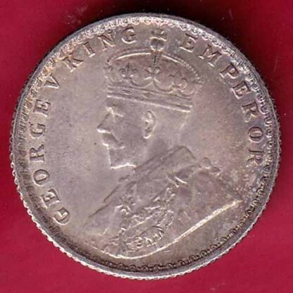 British India 1916 George V 1/4 Rupee Silver Coin –FB5105 - Image 2