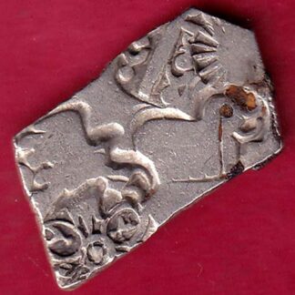 ANCIENT INDIA MAURYAN PERIOD MAGADH DYNASTY ANIMAL STANDING SILVER PUNCHMARK –FB5109